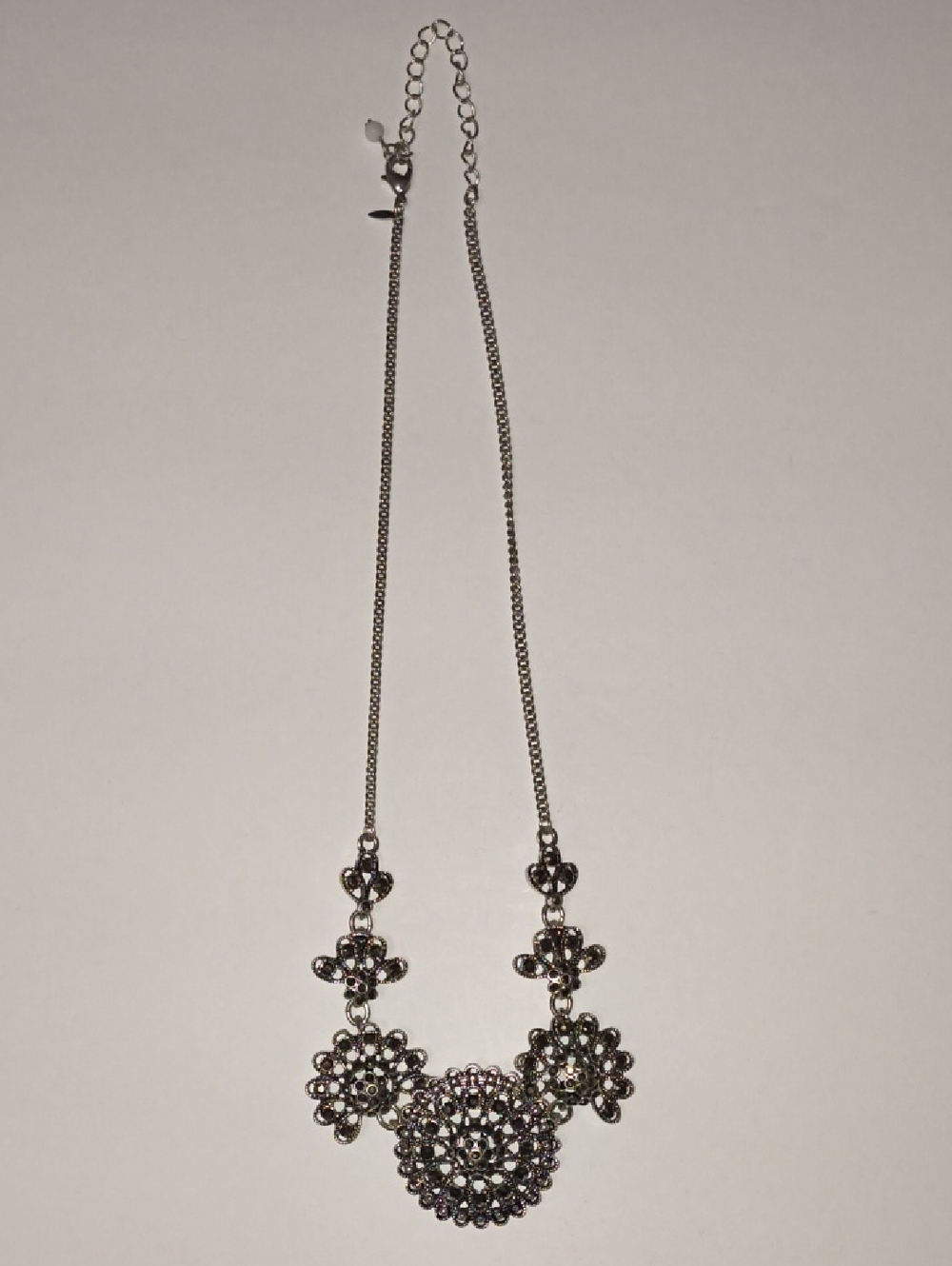Silver Floral Bib Necklace - Women Jewelry